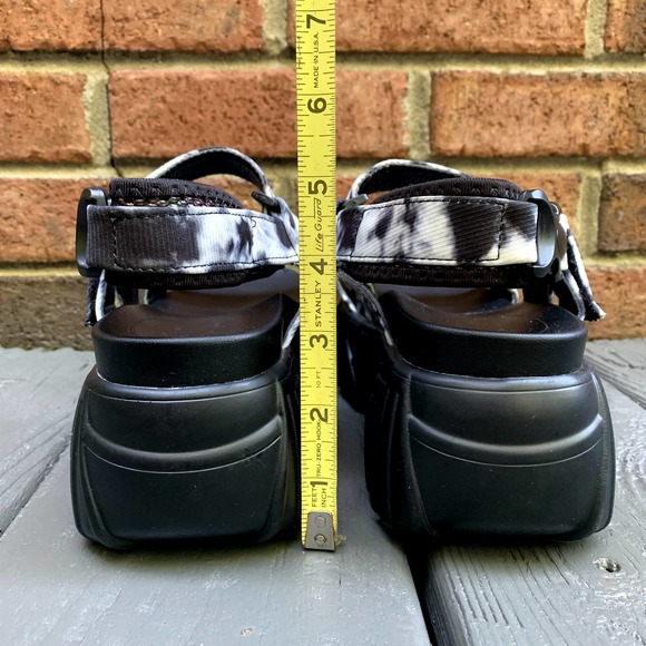 Yoki Platform Sandals Black White Tie Dye Size 39 US 8.5 - Picture 4 of 8